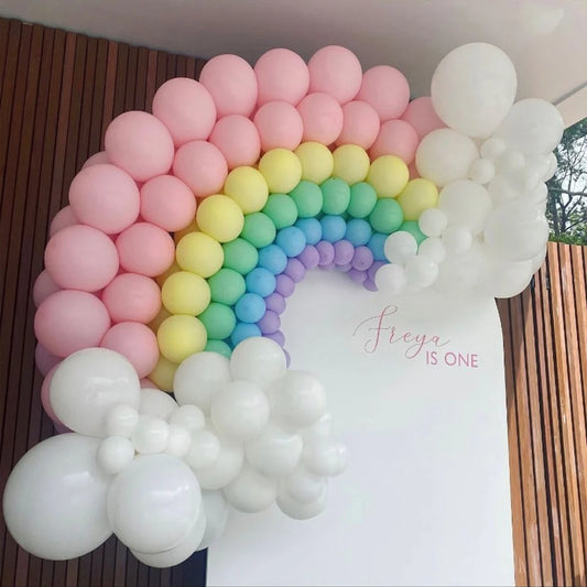 137pcs Bohemian Rainbow Balloon Garland Arch Kit Macaron Pastel Balloon Wedding Birthday Party Decorations Kids Girl Baby Shower