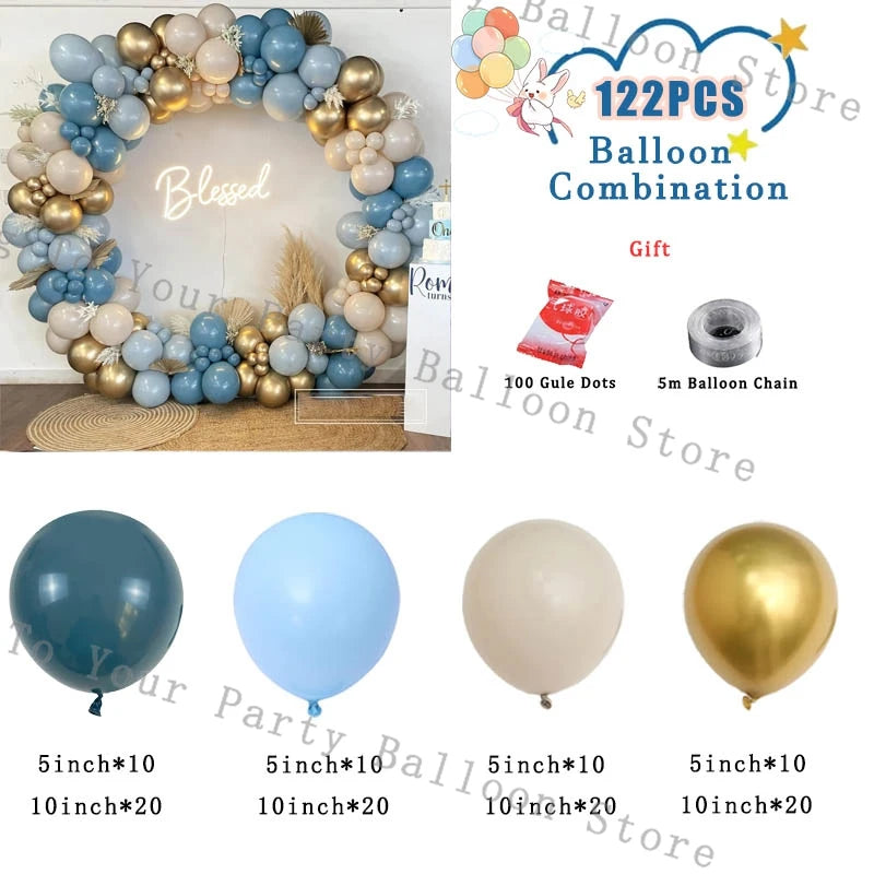 Blue Balloons Garland Boys Birthday Party Balloon Arch Kit Yellow Nude Latex Ballon Baby Shower Decorations Wedding Supplies