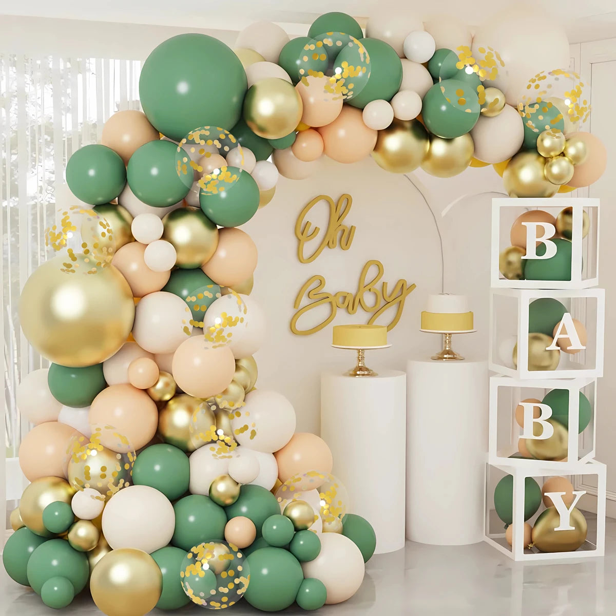 Green Balloon Garland Arch Kit Wedding Balloon Decorations Birthday Party Decor Kids Jungle Safari Party Balloon Baby Sho