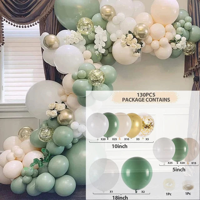 Green Balloon Garland Arch Kit Wedding Balloon Decorations Birthday Party Decor Kids Jungle Safari Party Balloon Baby Sho