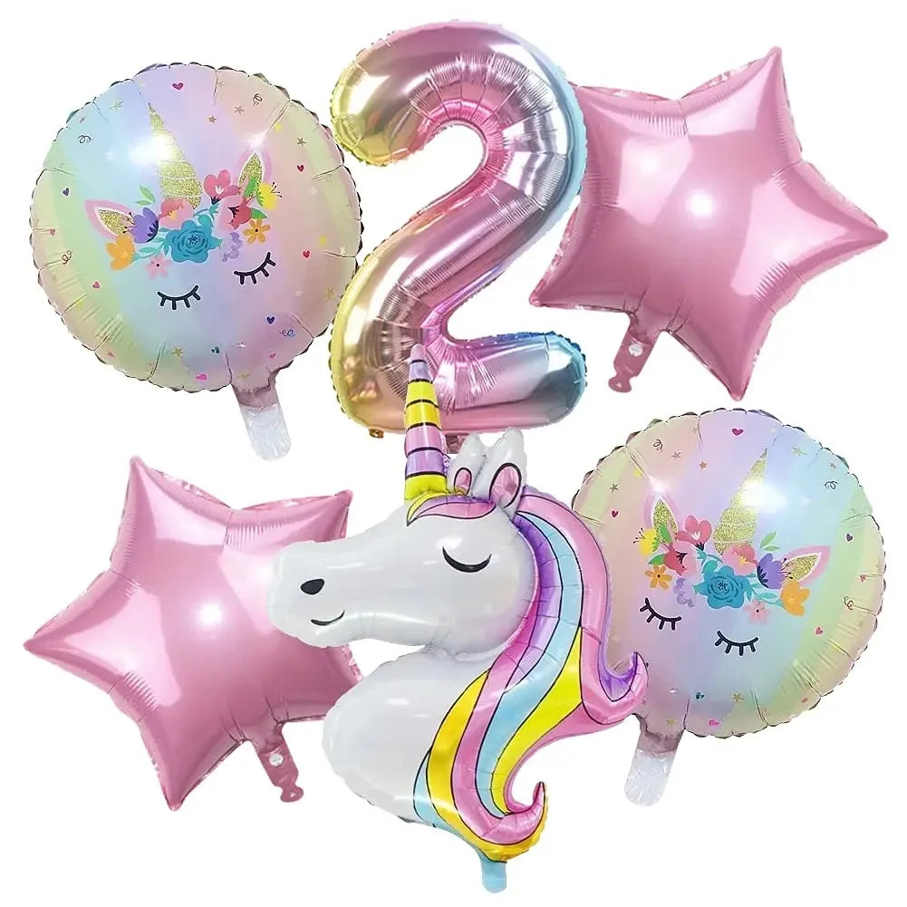 1set  Rainbow Unicorn Balloons Arch Garland Kit Pastel Pink Purple Confetti Balloons For Baby Shower Birthday Party Decorations