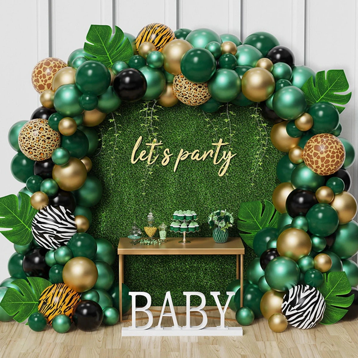 Green Balloon Garland Arch Kit Wedding Balloon Decorations Birthday Party Decor Kids Jungle Safari Party Balloon Baby Sho