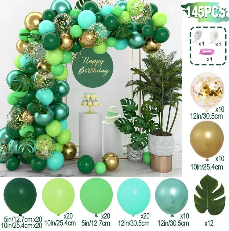 Green Balloon Garland Arch Kit Wedding Balloon Decorations Birthday Party Decor Kids Jungle Safari Party Balloon Baby Sho