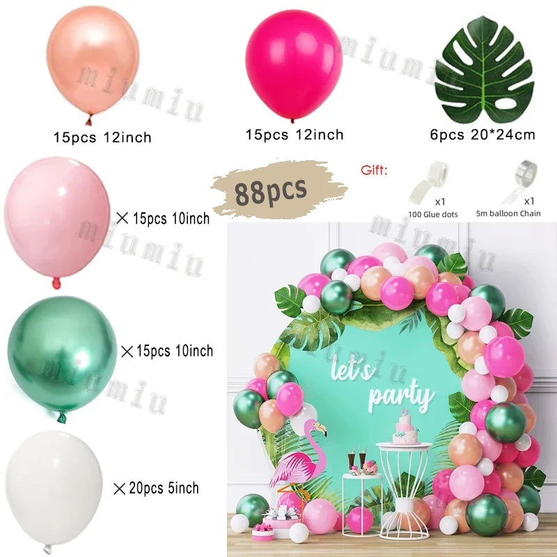 Jungle Safari Green Balloon Garland Arch Kit Kids Birthday Party Supplies Deer Pattern Gold Latex Ballons Baby Shower Decoration