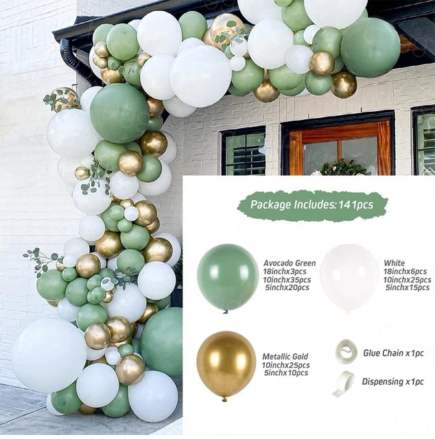 Green Balloon Garland Arch Kit Wedding Balloon Decorations Birthday Party Decor Kids Jungle Safari Party Balloon Baby Sho