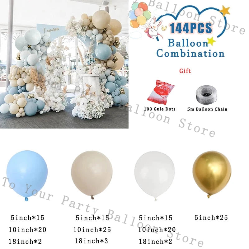 Blue Balloons Garland Boys Birthday Party Balloon Arch Kit Yellow Nude Latex Ballon Baby Shower Decorations Wedding Supplies