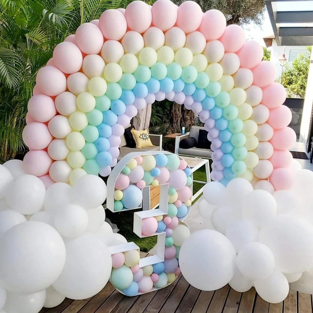 137pcs Bohemian Rainbow Balloon Garland Arch Kit Macaron Pastel Balloon Wedding Birthday Party Decorations Kids Girl Baby Shower