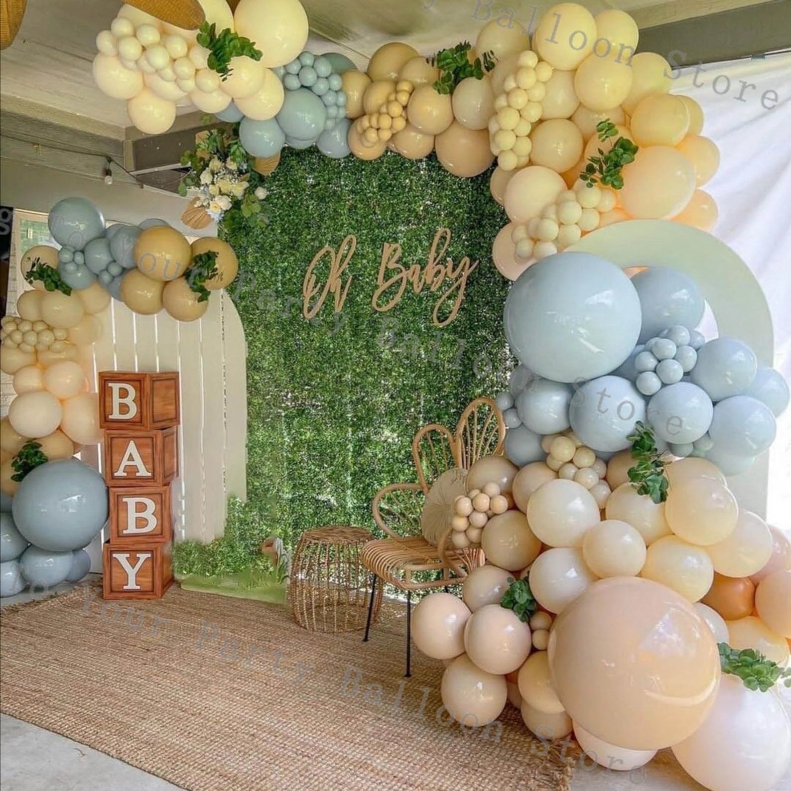 Blue Balloons Garland Boys Birthday Party Balloon Arch Kit Yellow Nude Latex Ballon Baby Shower Decorations Wedding Supplies