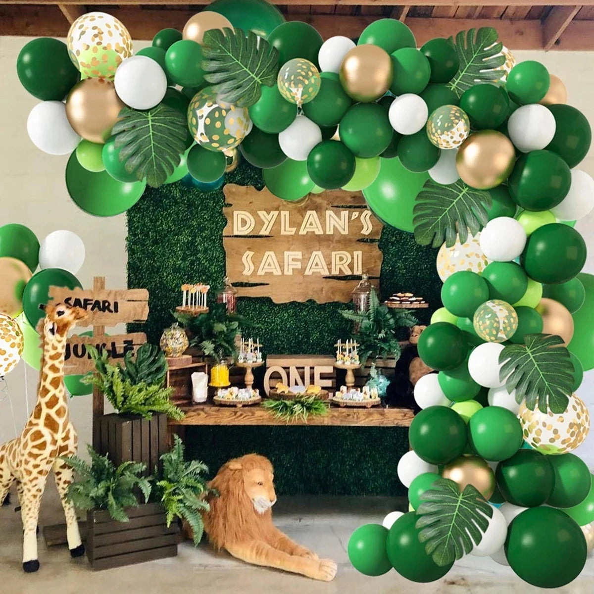 Green Balloon Garland Arch Kit Wedding Balloon Decorations Birthday Party Decor Kids Jungle Safari Party Balloon Baby Sho