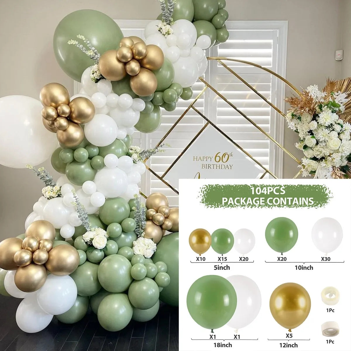 Green Balloon Garland Arch Kit Wedding Balloon Decorations Birthday Party Decor Kids Jungle Safari Party Balloon Baby Sho