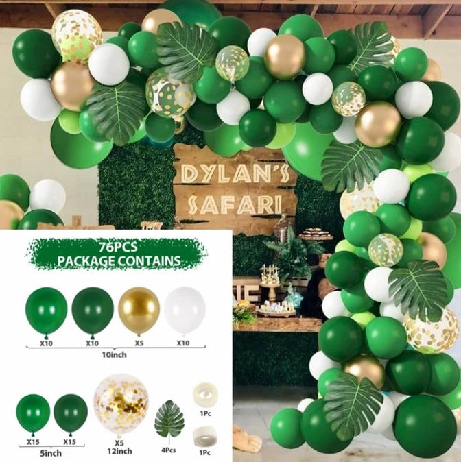 Green Balloon Garland Arch Kit Wedding Balloon Decorations Birthday Party Decor Kids Jungle Safari Party Balloon Baby Sho