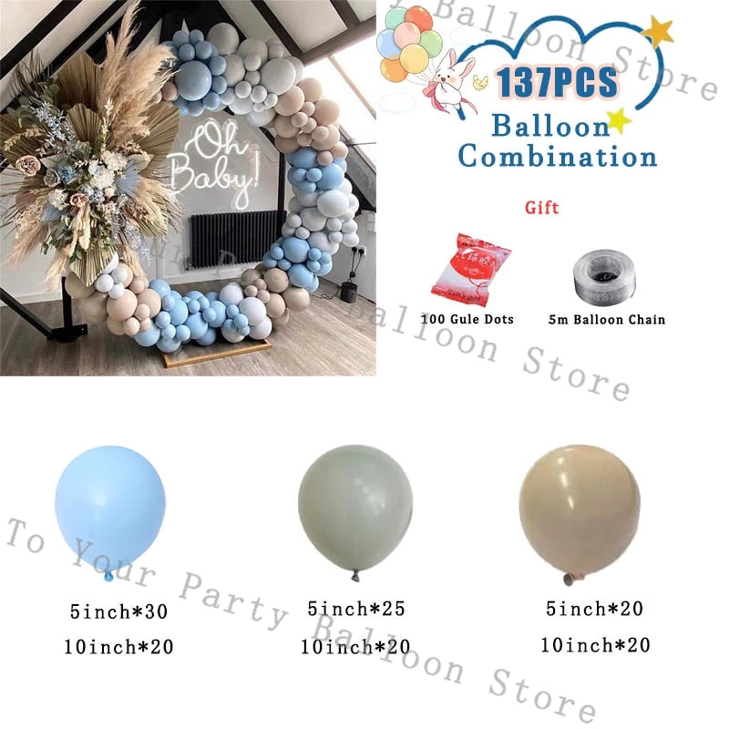 Blue Balloons Garland Boys Birthday Party Balloon Arch Kit Yellow Nude Latex Ballon Baby Shower Decorations Wedding Supplies