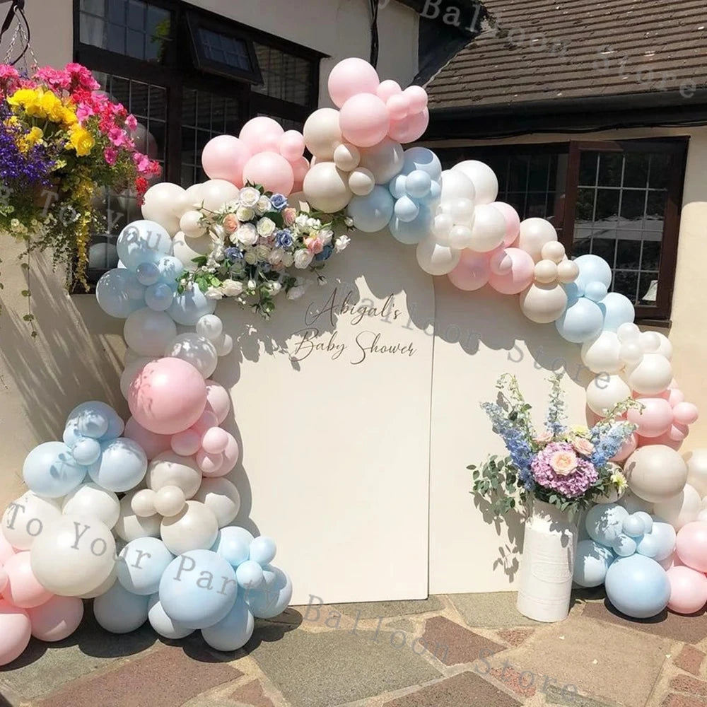 Gender Reveal Party Decorations Balloons Garland Arch Kit Maca Pink Blue Ballon Boy Or Girl Baby Shower Happy 1st Birthday Decor