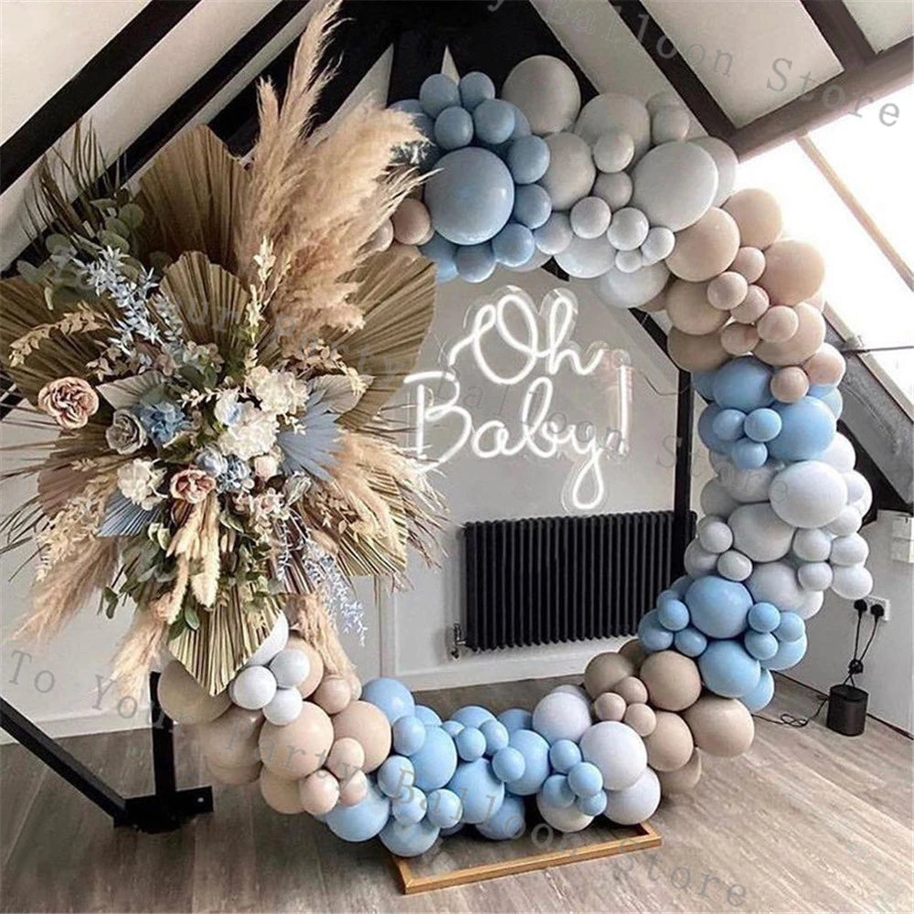 Blue Balloons Garland Boys Birthday Party Balloon Arch Kit Yellow Nude Latex Ballon Baby Shower Decorations Wedding Supplies