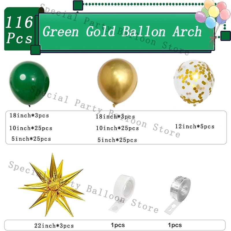 Decorations Birthday Balloons Garland Arch Kit Green Purple Black Chrome Gold Ballon Wedding Baby Shower Decor Birthday Supplies