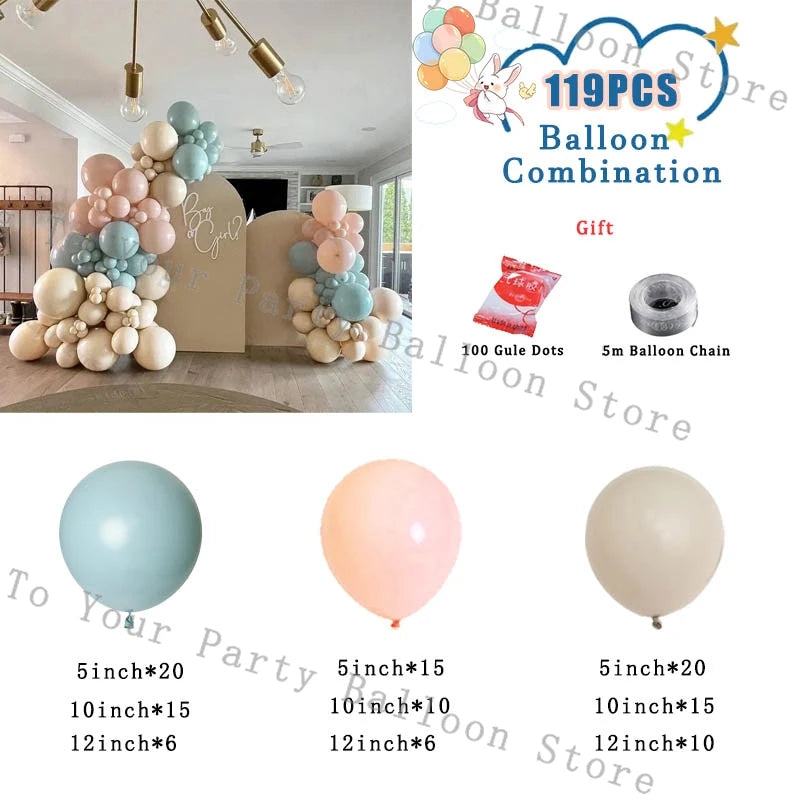 Blue Balloons Garland Boys Birthday Party Balloon Arch Kit Yellow Nude Latex Ballon Baby Shower Decorations Wedding Supplies