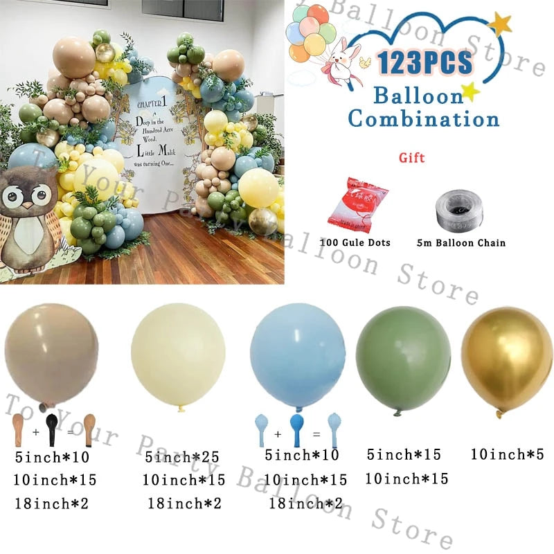 Blue Balloons Garland Boys Birthday Party Balloon Arch Kit Yellow Nude Latex Ballon Baby Shower Decorations Wedding Supplies