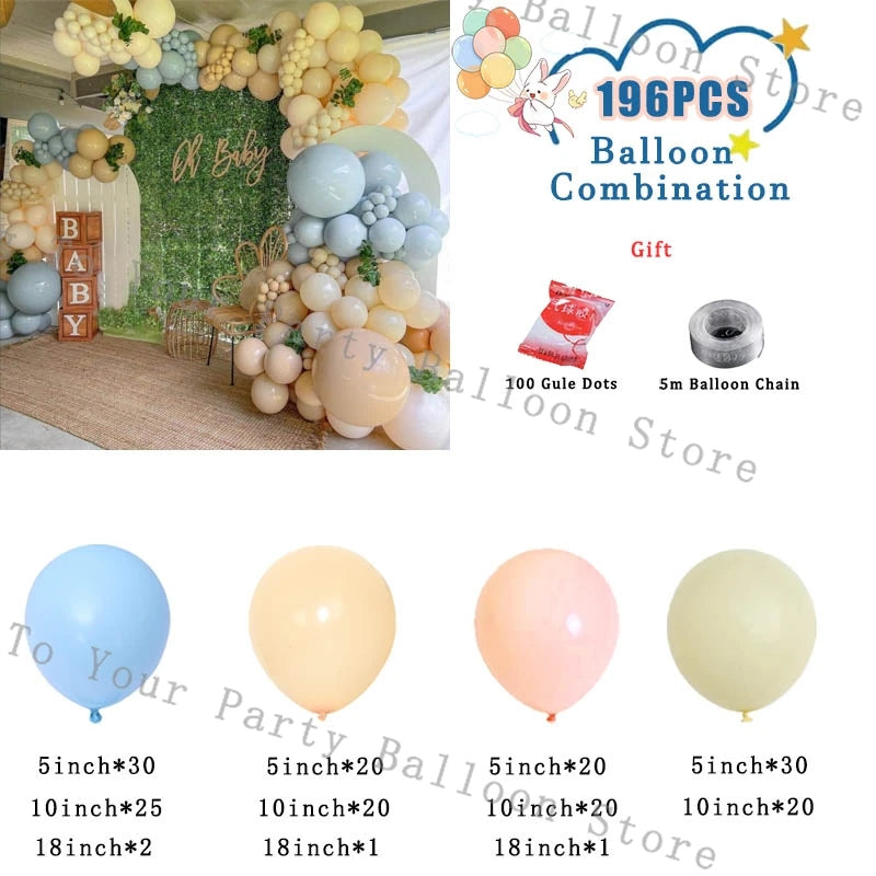 Blue Balloons Garland Boys Birthday Party Balloon Arch Kit Yellow Nude Latex Ballon Baby Shower Decorations Wedding Supplies