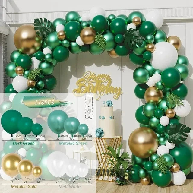 Green Balloon Garland Arch Kit Wedding Balloon Decorations Birthday Party Decor Kids Jungle Safari Party Balloon Baby Sho