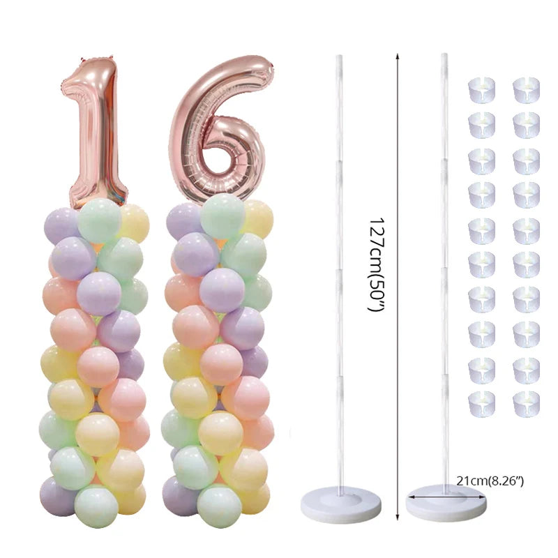 Adjustable Balloon Column Stand Kit Base and Pole Decorations for Baby Shower Graduation Birthday Wedding Party Balloon Tower