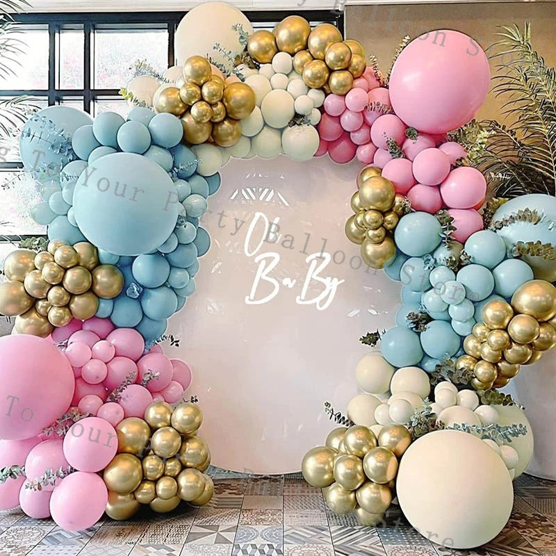 Blue Balloons Garland Boys Birthday Party Balloon Arch Kit Yellow Nude Latex Ballon Baby Shower Decorations Wedding Supplies